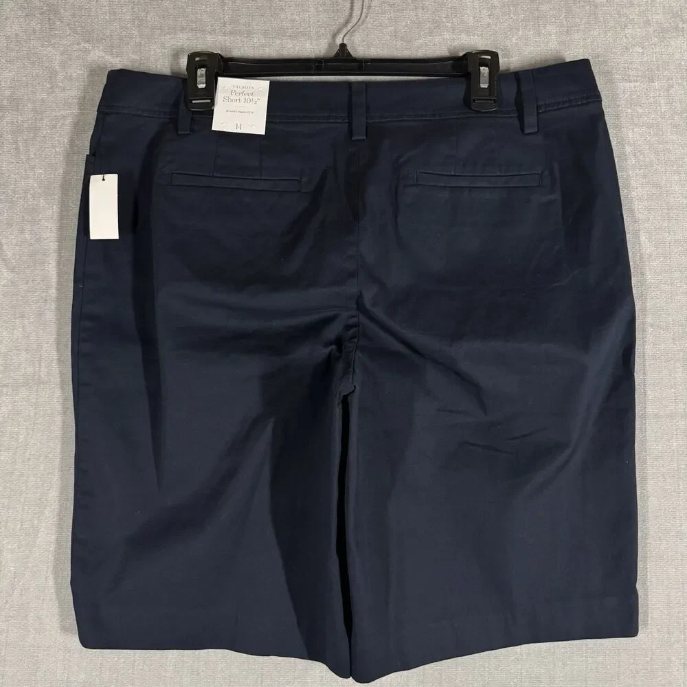 Talbots Womens Size 14 Perfect Chino Shorts 10 1/2” Inseam Navy Blue Walking NWT